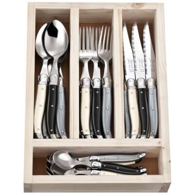 Ménagère 24 pièces Laguiole Artisanat français dans son range couverts - Publicité Ménagère 24 pièces Laguiole Artisanat français dans son range couverts - Publicité