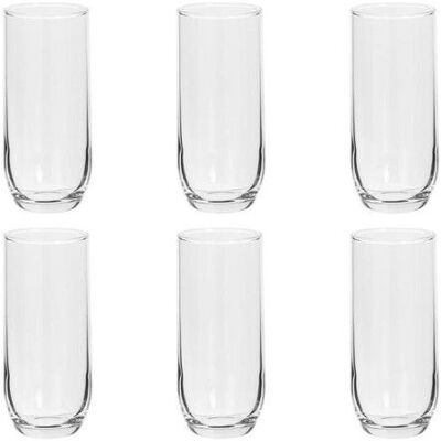 SECRET DE GOURMET Lot de 6 Gobelets Hauts Paoleau 31cl Transparent Blanc - Publicité SECRET DE GOURMET Lot de 6 Gobelets Hauts Paoleau 31cl Transparent Blanc - Publicité
