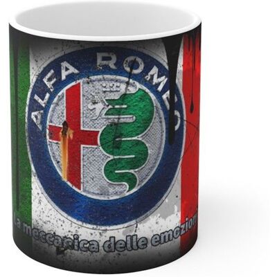 FALSE Mug Alfa Roméo - Tasse en céramique Blanc - Publicité FALSE Mug Alfa Roméo - Tasse en céramique Blanc - Publicité