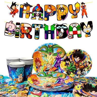 INBOXXARTY Decoration Anniversaire de Gragon Ball Assiettes en Papier Jetables Gragon Ball Décoration de Fête Danniversaire - Publicité INBOXXARTY Decoration Anniversaire de Gragon Ball Assiettes en Papier Jetables Gragon Ball Décoration de Fête Danniversaire - Publicité
