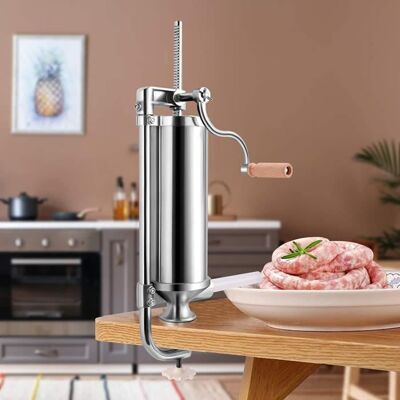 GOPLUS Poussoir à SaucisseMachine à Saucisse Manuelle en Acier Inox et Aluminiumavec 4Tubes de Renplissage Différents Diamètres - Publicité GOPLUS Poussoir à SaucisseMachine à Saucisse Manuelle en Acier Inox et Aluminiumavec 4Tubes de Renplissage Différents Diamètres - Publicité