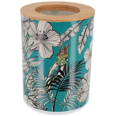 Poubelle Pp Imprimee Avec Couvercle Bambou 5l - Jungle Fever Bleu - TENDANCE Bleu - Publicité Poubelle Pp Imprimee Avec Couvercle Bambou 5l - Jungle Fever Bleu - TENDANCE Bleu - Publicité