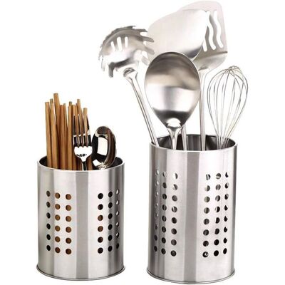 RICEEL Lot de 2 supports dustensiles de cuisine en acier inoxydable antirouille pour organiser les tiroirs et les comptoirs (aucun autre - Publicité RICEEL Lot de 2 supports dustensiles de cuisine en acier inoxydable antirouille pour organiser les tiroirs et les comptoirs (aucun autre - Publicité