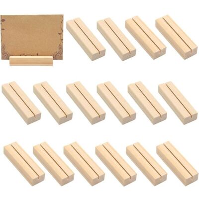 MAS Lot de 16 porte cartes en bois 10 cm supports pour noms de table cartes de place photos et menus pour mariage banquet et res - Publicité MAS Lot de 16 porte cartes en bois 10 cm supports pour noms de table cartes de place photos et menus pour mariage banquet et res - Publicité