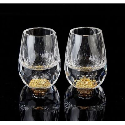 Verres à Shot - Luxe - 45ml - Cristal - Feuille dor - 2 pièces Blanc - Publicité Verres à Shot - Luxe - 45ml - Cristal - Feuille dor - 2 pièces Blanc - Publicité