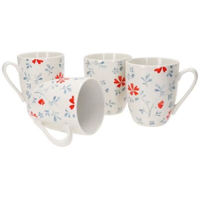 Mug - Ritzenhoff & Breker - Tasse à café 320ml Fleur Bleue Julia - Lot de 4 Blanc - Publicité Mug - Ritzenhoff & Breker - Tasse à café 320ml Fleur Bleue Julia - Lot de 4 Blanc - Publicité