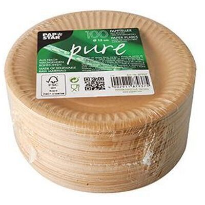 SANS MARQUE 100 x assiettes jetables en carton brun 15cm écologiques Marron - Publicité SANS MARQUE 100 x assiettes jetables en carton brun 15cm écologiques Marron - Publicité