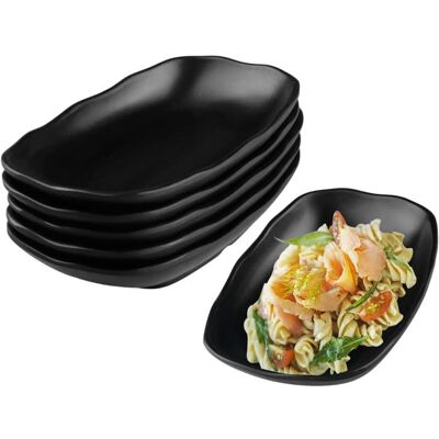 Assiettes rectangulaires en mélamine - DOK - 6 pièces - Noir mat - 192x12x32 cm - Robuste - Facile à nettoyer - Publicité Assiettes rectangulaires en mélamine - DOK - 6 pièces - Noir mat - 192x12x32 cm - Robuste - Facile à nettoyer - Publicité