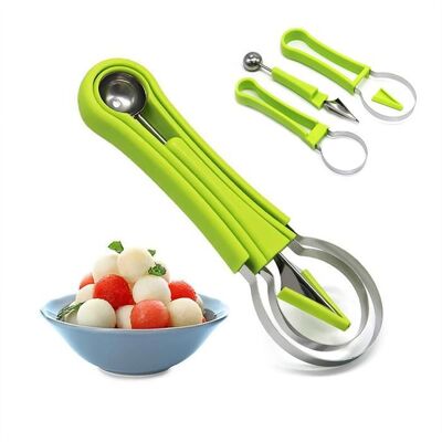 AVEKI Ensemble de 4 cuillères à melon en 1 - Cuillère à pastèque outil de sculpture et dépépinage pour créer des formes de fruits vert - Publicité AVEKI Ensemble de 4 cuillères à melon en 1 - Cuillère à pastèque outil de sculpture et dépépinage pour créer des formes de fruits vert - Publicité
