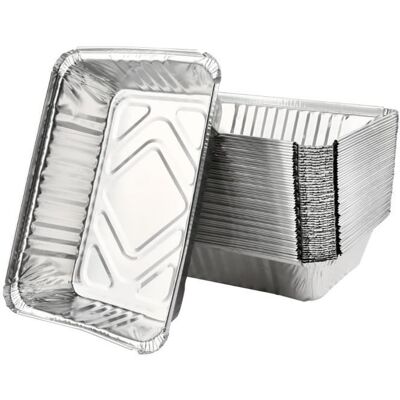 Barquette en Aluminium - 1000ml - Haute Qualité - Jetable - Gris Gris - Publicité Barquette en Aluminium - 1000ml - Haute Qualité - Jetable - Gris Gris - Publicité