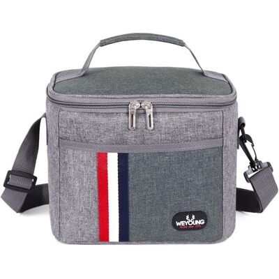 ADTOBAST Sac isotherme - Unisexe - Gris - Pliable - 24x17x20CM - Poignées rembourrées Gris - Publicité ADTOBAST Sac isotherme - Unisexe - Gris - Pliable - 24x17x20CM - Poignées rembourrées Gris - Publicité
