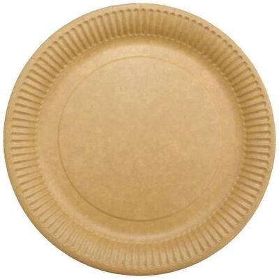 Assiette Ronde Kraft 22cm - Plate - Publicité Assiette Ronde Kraft 22cm - Plate - Publicité