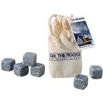 ON THE ROCKS - 6BC - Blue Brittany granite - Pierres à whisky - Publicité ON THE ROCKS - 6BC - Blue Brittany granite - Pierres à whisky - Publicité