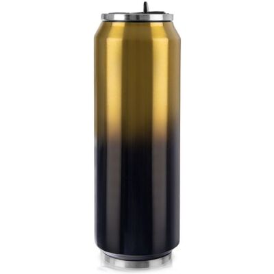 VILDE Mug Thermique Canette - 700 ml - Acier Inoxydable Noir et Or - 75 x 21 cm Noir - Publicité VILDE Mug Thermique Canette - 700 ml - Acier Inoxydable Noir et Or - 75 x 21 cm Noir - Publicité