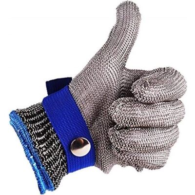 ZGEER Gant de Boucher - Acier Inoxydable - Protection Niveau 5 - Taille L - Lavable - Antirouille Blanc - Publicité ZGEER Gant de Boucher - Acier Inoxydable - Protection Niveau 5 - Taille L - Lavable - Antirouille Blanc - Publicité