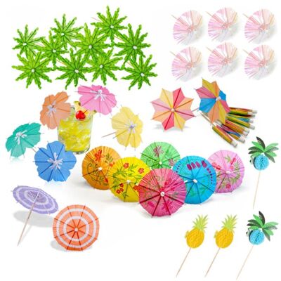 NOBRAND 80 Pièces Decoration CocktailPapier 3D Parapluies pour Boissons à Cocktail Parasol Boisson RéutilisableUstensiles De Decoration - Publicité NOBRAND 80 Pièces Decoration CocktailPapier 3D Parapluies pour Boissons à Cocktail Parasol Boisson RéutilisableUstensiles De Decoration - Publicité