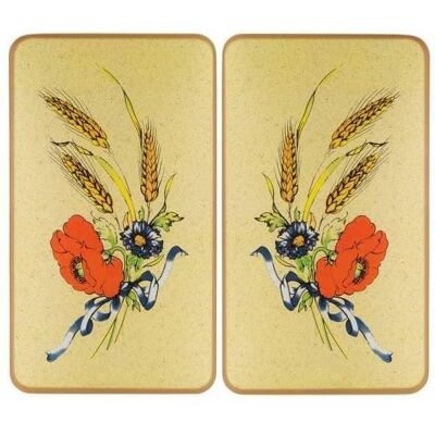 Protection plaque de cuisson - WENKO - Bleuets - Verre trempé - Lot de 2 - 30x52 cm - Publicité Protection plaque de cuisson - WENKO - Bleuets - Verre trempé - Lot de 2 - 30x52 cm - Publicité
