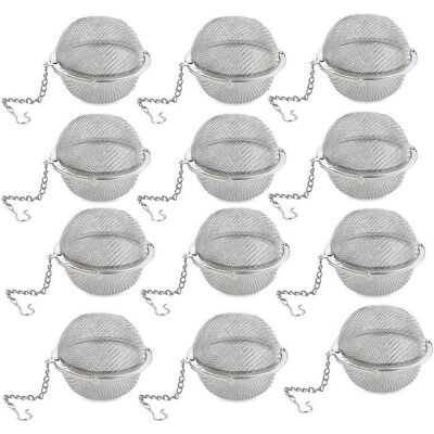 BEIJIYI Boule à thé en acier inoxydable 12 pièces infuseur à thé en maille passoire diffuseur à intervalle de thé - Publicité BEIJIYI Boule à thé en acier inoxydable 12 pièces infuseur à thé en maille passoire diffuseur à intervalle de thé - Publicité