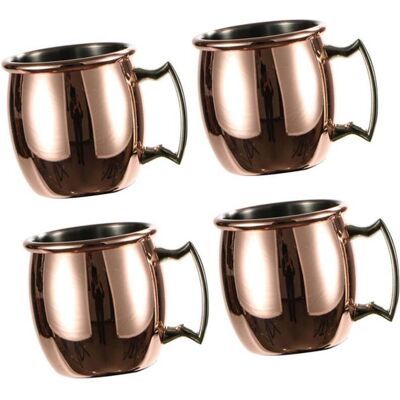JORMFTTE 4x tasses en cuivre Moscow Mule (lot de 4) tasses en cuivre massif fabriquées à la main - 60 ml . Jaune - Publicité JORMFTTE 4x tasses en cuivre Moscow Mule (lot de 4) tasses en cuivre massif fabriquées à la main - 60 ml . Jaune - Publicité