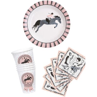 BCI Vaisselle jetable - Kit anniversaire vaisselle jetable équitation Rose - Publicité BCI Vaisselle jetable - Kit anniversaire vaisselle jetable équitation Rose - Publicité