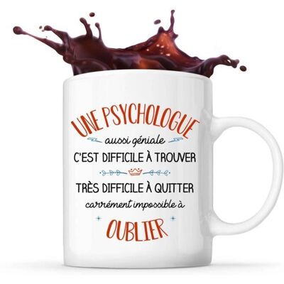 Mug - Une Psychologue aussi géniale - 325 ml - Céramique - Compatible lave-vaisselle - Design unique Blanc - Publicité Mug - Une Psychologue aussi géniale - 325 ml - Céramique - Compatible lave-vaisselle - Design unique Blanc - Publicité