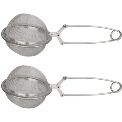 Ensemble de 2 Boules à thé type Pinces à thé en inox 18 5 cm Fackelmann Gris - Publicité Ensemble de 2 Boules à thé type Pinces à thé en inox 18 5 cm Fackelmann Gris - Publicité