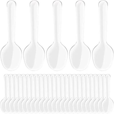 NOBRAND 200 Pièces Cuillères en Transparen Robustes et Réutilisables Mini Cuillères à Gâteau Couverts - Publicité NOBRAND 200 Pièces Cuillères en Transparen Robustes et Réutilisables Mini Cuillères à Gâteau Couverts - Publicité