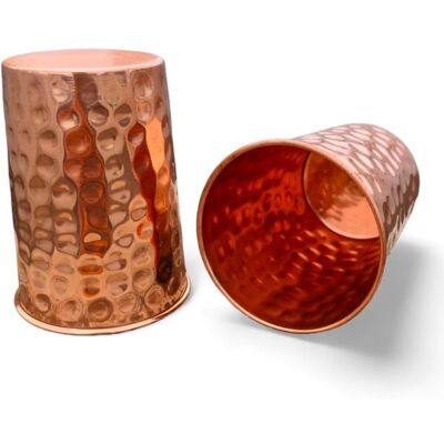 Lot De 2 Gobelets En Cuivre Martelé Verres À Eau Réutilisables Tumbler Pour Eau Et Cocktails Entretien Facile - Publicité Lot De 2 Gobelets En Cuivre Martelé Verres À Eau Réutilisables Tumbler Pour Eau Et Cocktails Entretien Facile - Publicité