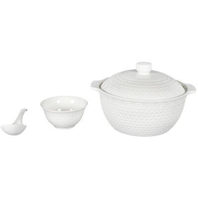HOME DECO FACTRY Service à Soupe - HOME DECO FACTORY - 9 Pièces - Porcelaine - Blanc Blanc - Publicité HOME DECO FACTRY Service à Soupe - HOME DECO FACTORY - 9 Pièces - Porcelaine - Blanc Blanc - Publicité