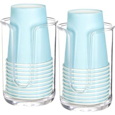 Blanc Lot de 2 Distributeur de Gobelets en Papier Distributeur Porte Gobelet Plastique Distributeur de Gobelets Bleu - Publicité Blanc Lot de 2 Distributeur de Gobelets en Papier Distributeur Porte Gobelet Plastique Distributeur de Gobelets Bleu - Publicité