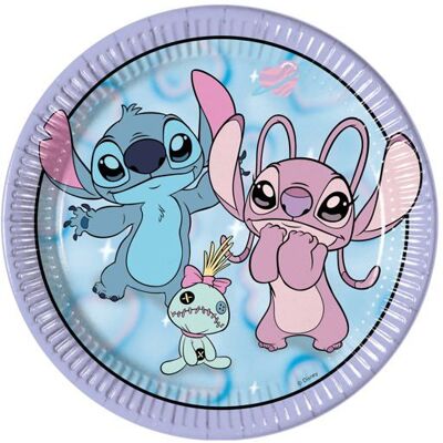 PROCOS 8 Assiettes en carton Angel et Stitch 23 cm - Bleu Bleu - Publicité PROCOS 8 Assiettes en carton Angel et Stitch 23 cm - Bleu Bleu - Publicité