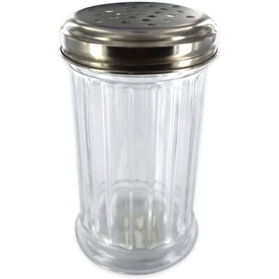 Saupoudreuse à parmesan et sucre glace en verre 13 cm Fackelmann Gris - Publicité Saupoudreuse à parmesan et sucre glace en verre 13 cm Fackelmann Gris - Publicité