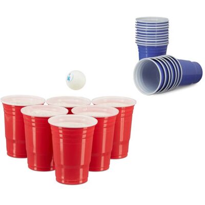 Relaxdays Gobelets en plastique pour bières set de 100 volume de 473 ml / 16 oz idéaux pour les fêtes rouge/bleu Rouge - Publicité Relaxdays Gobelets en plastique pour bières set de 100 volume de 473 ml / 16 oz idéaux pour les fêtes rouge/bleu Rouge - Publicité