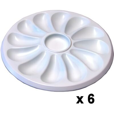 ROGER ORFEVRE Assiettes 12 huitres x 6 en polypropylène 30 cm* Blanc - Publicité ROGER ORFEVRE Assiettes 12 huitres x 6 en polypropylène 30 cm* Blanc - Publicité