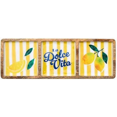 HOME DECO FACTRY Planche Compartiments - Home Deco Factory - Dolce Vita - Manguier - Jaune Jaune - Publicité HOME DECO FACTRY Planche Compartiments - Home Deco Factory - Dolce Vita - Manguier - Jaune Jaune - Publicité
