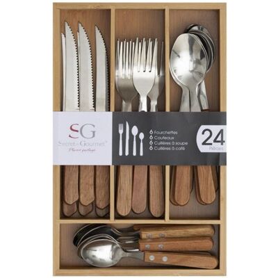 Ménagère 24 pièces Cadence + range couverts Secret de gourmet - - - Publicité Ménagère 24 pièces Cadence + range couverts Secret de gourmet - - - Publicité