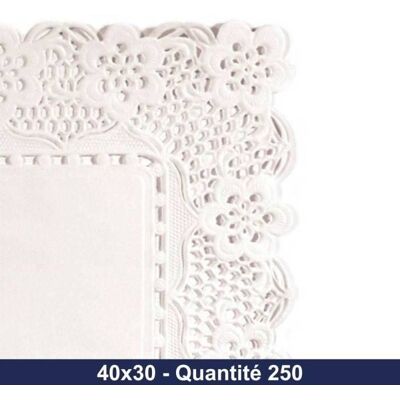 GARCIA DE POU GDP - Napperon dentelle rectangulaire papier - Blanc - 40x30cm - x250 Blanc - Publicité GARCIA DE POU GDP - Napperon dentelle rectangulaire papier - Blanc - 40x30cm - x250 Blanc - Publicité