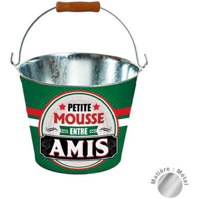 STC Seau Métal modèle Petite Mousse entre Amis Vert - Publicité STC Seau Métal modèle Petite Mousse entre Amis Vert - Publicité