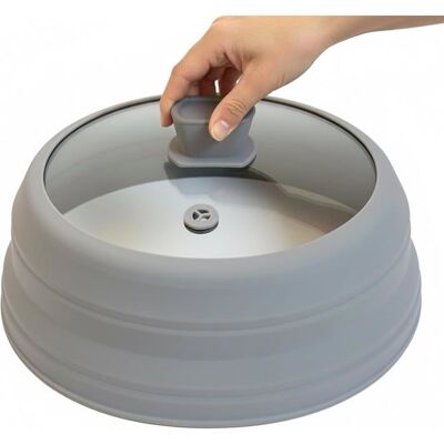 JBNIUAY Couvercle Anti-Éclaboussures Pliable Micro-Ondes 27 cm Poignée Silicone Pour Casseroles Assiettes et Bols - Publicité JBNIUAY Couvercle Anti-Éclaboussures Pliable Micro-Ondes 27 cm Poignée Silicone Pour Casseroles Assiettes et Bols - Publicité