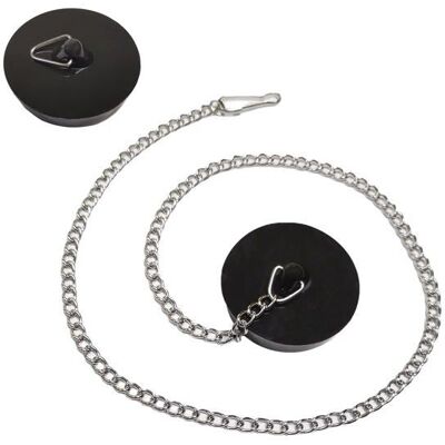 Bouchon dévier - AIMOONSA - Universel (2 pcs) - Noir - Ø ext 456 mm (Ø int 42 mm) - Chaîne 50 cm Noir - Publicité Bouchon dévier - AIMOONSA - Universel (2 pcs) - Noir - Ø ext 456 mm (Ø int 42 mm) - Chaîne 50 cm Noir - Publicité