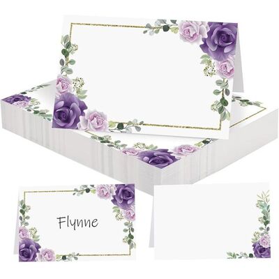 KJEHOME 50pcs Marque Place Decoration Mariage 11 x 8 4 cm Déco Table Bapteme Faire Part de Anniversaire Fête Cérémonie Cartons de violet - Publicité KJEHOME 50pcs Marque Place Decoration Mariage 11 x 8 4 cm Déco Table Bapteme Faire Part de Anniversaire Fête Cérémonie Cartons de violet - Publicité