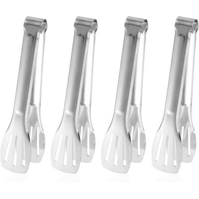 LENTANO Lot de 4 pinces alimentaires en acier inoxydable - Accessoires de cuisine pour barbecue buffet salade - Publicité LENTANO Lot de 4 pinces alimentaires en acier inoxydable - Accessoires de cuisine pour barbecue buffet salade - Publicité