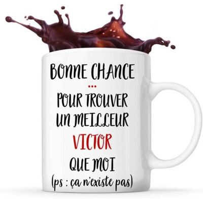 Mug - Victor - Tasse Cadeau - Céramique - Blanc - Compatible Lave-Vaisselle Blanc - Publicité Mug - Victor - Tasse Cadeau - Céramique - Blanc - Compatible Lave-Vaisselle Blanc - Publicité