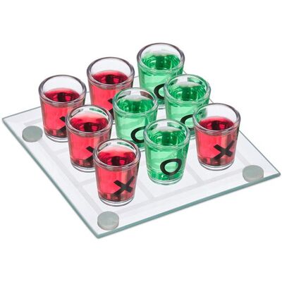 Relaxdays Jeu à boire Morpion pour adultes 2 personnes 9 verres à shot pour fêtes dring game transparent - Publicité Relaxdays Jeu à boire Morpion pour adultes 2 personnes 9 verres à shot pour fêtes dring game transparent - Publicité