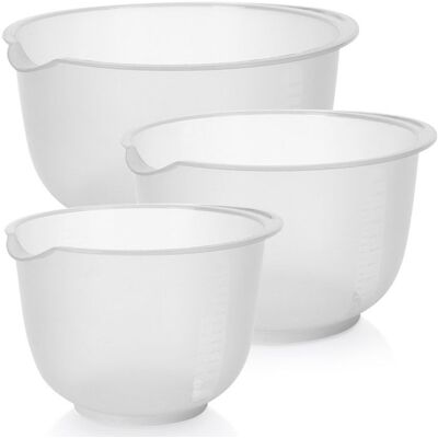 Set de bols de cuisine antidérapants - EXCELLENT HOUSEWARE - 1 5/2/2 5L - Bec verseur - Mesure intégrée - Empilables - Publicité Set de bols de cuisine antidérapants - EXCELLENT HOUSEWARE - 1 5/2/2 5L - Bec verseur - Mesure intégrée - Empilables - Publicité