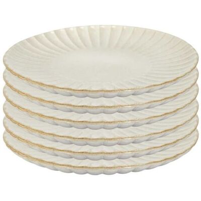 ALTOBUY Set de 6 assiettes à dessert beiges en céramique (Ø217cm) - SHELLY Beige - Publicité ALTOBUY Set de 6 assiettes à dessert beiges en céramique (Ø217cm) - SHELLY Beige - Publicité