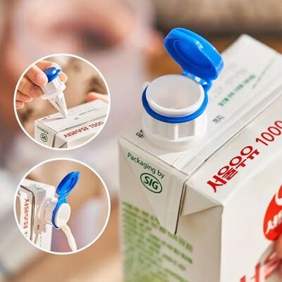 LC FRANCE Bec Verseur Brique de Lait et Jus Lot de 2 Bouchons Verseurs Anti-Goutte Réutilisables pour Briques Alimentaires - Publicité LC FRANCE Bec Verseur Brique de Lait et Jus Lot de 2 Bouchons Verseurs Anti-Goutte Réutilisables pour Briques Alimentaires - Publicité