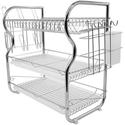 Égouttoir de vaisselle égouttoir à vaisselle de cuisine étagère de rangement de cuisine matériel : fer chromé Gris - Publicité Égouttoir de vaisselle égouttoir à vaisselle de cuisine étagère de rangement de cuisine matériel : fer chromé Gris - Publicité