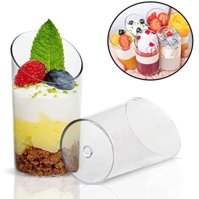 100 Pièces Mini Verrines à Dessert Coudées ANNEFLY 75ml Gobelets à Dessert Ronds En Plastique Coupe Apéritif Parfait Clair Bol Blanc - Publicité 100 Pièces Mini Verrines à Dessert Coudées ANNEFLY 75ml Gobelets à Dessert Ronds En Plastique Coupe Apéritif Parfait Clair Bol Blanc - Publicité