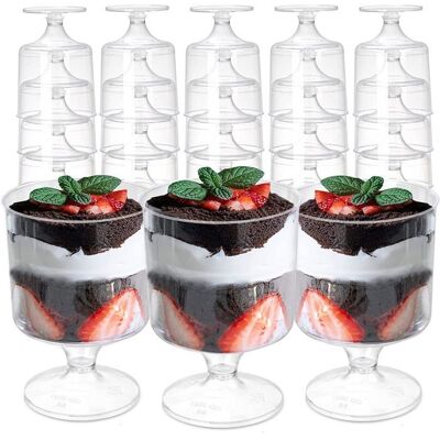 LENTANO Lot de 80 verrines en plastique 60 ml rondes parfaitement transparentes et réutilisables pour servir de la mousse. Publicité LENTANO Lot de 80 verrines en plastique 60 ml rondes parfaitement transparentes et réutilisables pour servir de la mousse. Publicité